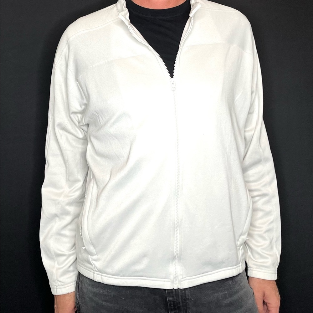 PUMA, All White, Faux Motorcycle Jacket/Sweatshirt, Size XL